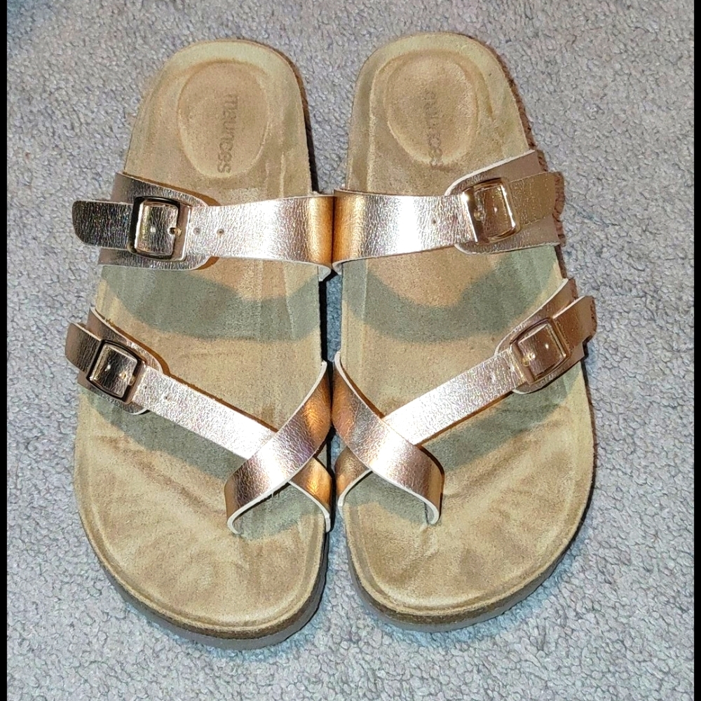 Maurices: rose gold strap sandals